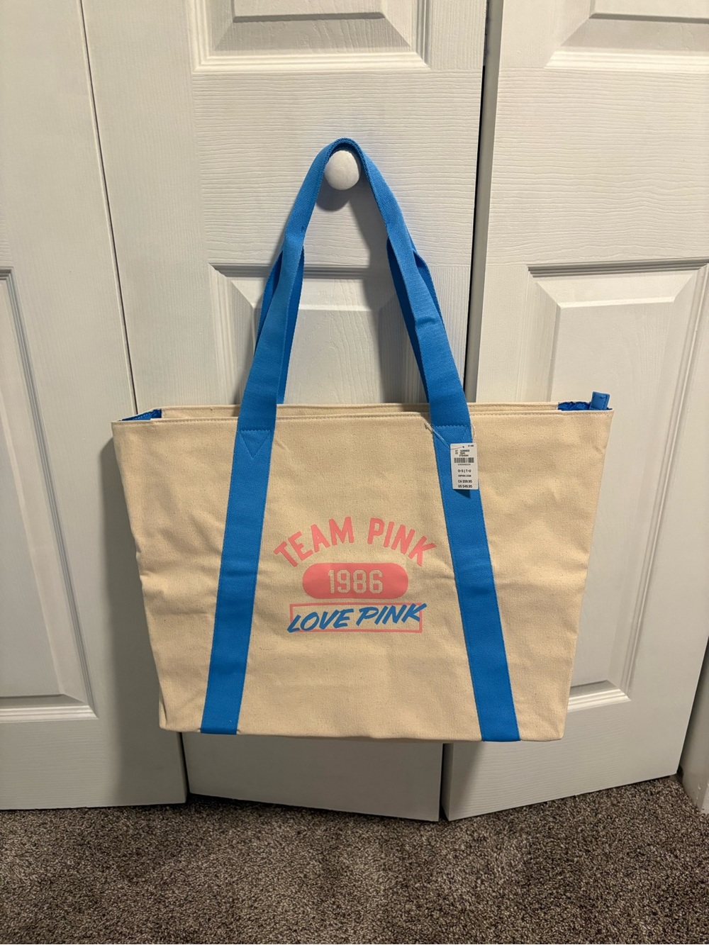 NWT Victoria’s Secret Team PINK Canvas Tote